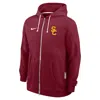 Nike Usc Sideline  Men's Dri-fit College Full-zip Hoodie In Burgundy