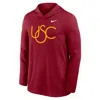 Nike Usc Sideline  Men's Dri-fit College Long-sleeve Hooded Top In Burgundy