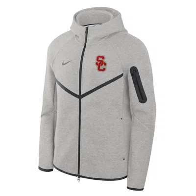 Nike Usc Tech Fleece Windrunner  Men's College Full-zip Hooded Jacket In Gray