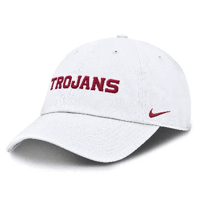 Nike Usc Trojans Core Club Mascot Wordmark  Men's College Adjustable Hat In White