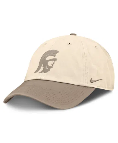 Nike Usc Trojans Primetime 2-tone Club Curved Bill Low Crown Adjustable Baseball Cap In Neutral