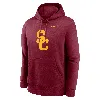 Nike Usc Trojans Primetime Evergreen Club Primary Logo  Men's College Pullover Hoodie In Red