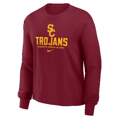 Nike Usc Trojans Primetime University Boxy  Women's College Long-sleeve T-shirt In Red