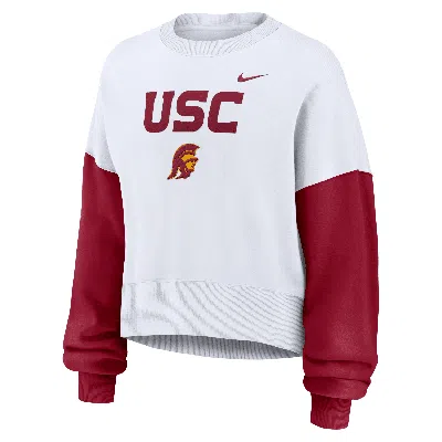 Nike Usc Trojans Primetime  Women's College Pullover Crew In White