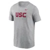 Nike Men's Heather Gray Usc Trojans Primetime Evergreen Wordmark T-shirt In Grey