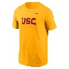 Nike Men's Gold Usc Trojans Primetime Evergreen Wordmark T-shirt In Yellow