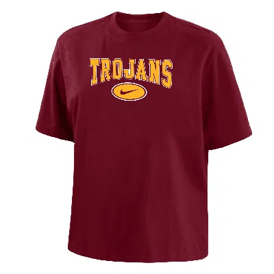 Nike Usc  Women's College Boxy T-shirt In Red