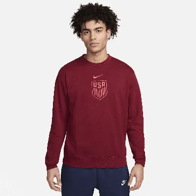 Nike Usmnt Club  Men's Soccer Crew-neck Sweatshirt In Red