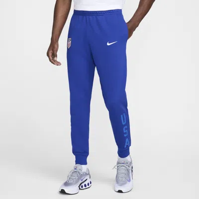Nike Usmnt Club  Men's Soccer French Terry Jogger Pants In Blue
