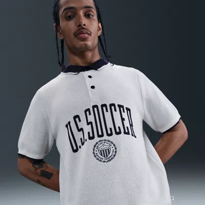 Nike Usmnt Club  Men's Soccer Knit Polo In White