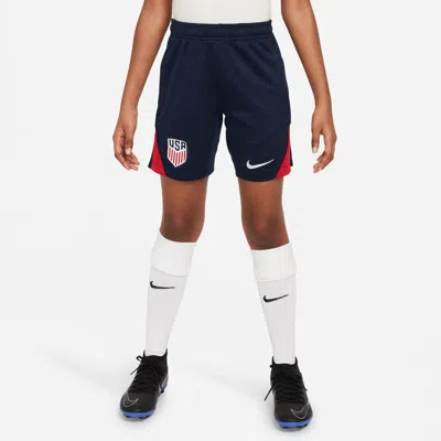 Nike Usmnt Strike Big Kids'  Dri-fit Soccer Knit Shorts In Blue