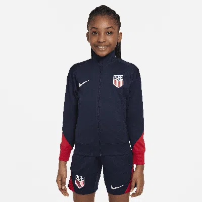 Nike Usmnt Strike Big Kids'  Dri-fit Soccer Track Jacket In Blue