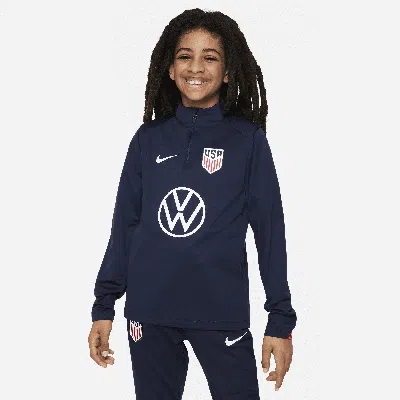 Nike Usmnt Strike Big Kids'  Storm-fit Soccer Drill Top In Blue