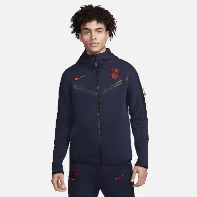 Nike Usmnt Tech Fleece Windrunner  Men's Soccer Full-zip Hoodie In Blue