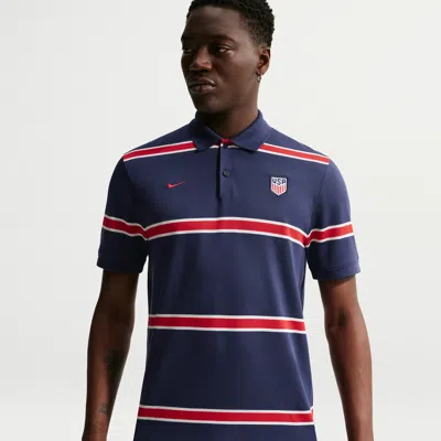 Nike Usmnt The  Men's Polo  Men's Dri-fit Soccer Polo In Blue