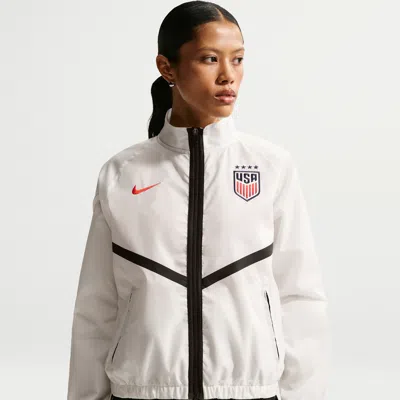 Nike Usmnt  Women's Dri-fit Soccer Anthem Jacket In White