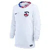 Nike Uswnt 2024 Stadium Home Big Kids'  Dri-fit Soccer Long-sleeve Replica Jersey In White