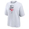 Nike Uswnt  Women's Soccer Boxy T-shirt In White