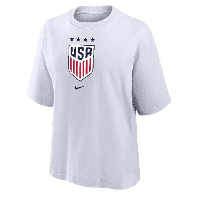 Nike Uswnt  Women's Soccer Boxy T-shirt In White