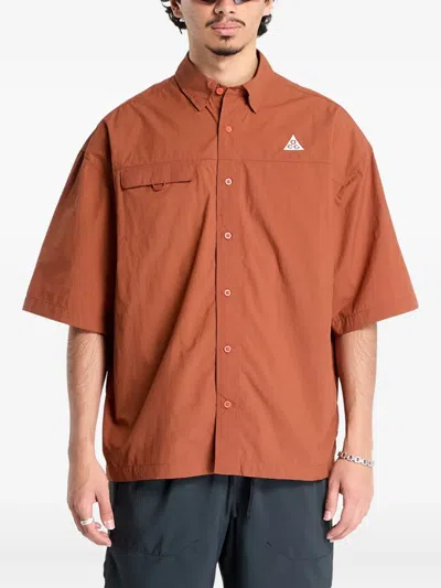Nike Uv Repel Short-sleeves Shirt In Brown