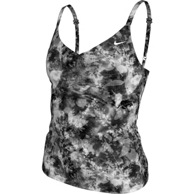 Nike V-neck Tankini Swim Top In Multi