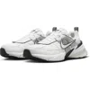 Nike V2k Mesh Upper Rubber Sole Sneakers In White/platinum