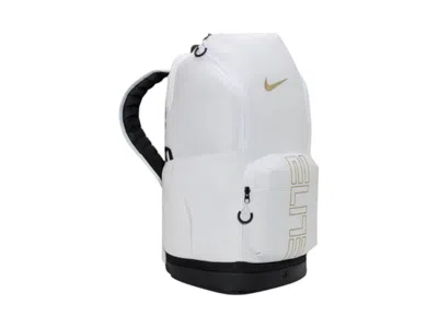Pre-owned Nike Varsity Elite Backpack In White/black/metallic Gold In Multi