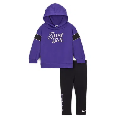 Nike Varsity Prep Baby (12-) Pullover Hoodie And Leggings Set In Purple