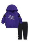 Nike Varsity Prep Hoodie & Leggings Set In Purple