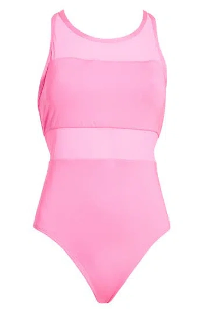 Nike V-back One-piece Swimsuit In Pink