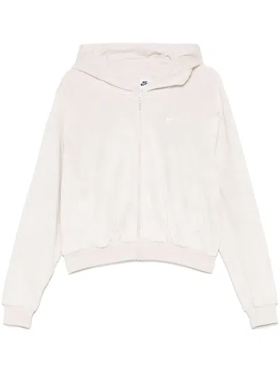 Nike Velour Full-zip Hoodie In 中性色