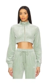 Nike Velour Full-zip Top In Jade Horizon & Sail