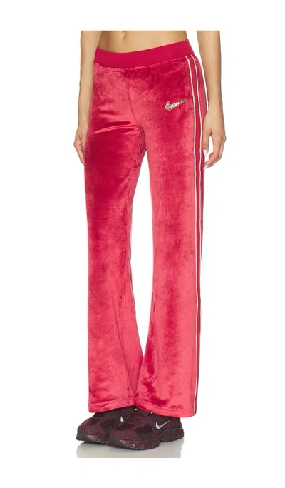 Nike Velour Pant In Red