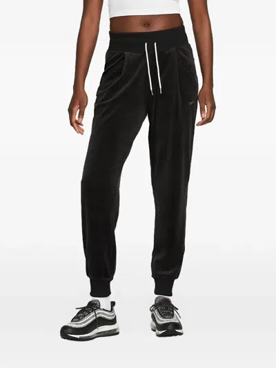 Nike Velour Track Pants In Black
