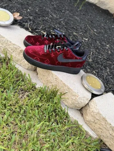 Pre-owned Nike Velvet Customs Af1 In Red