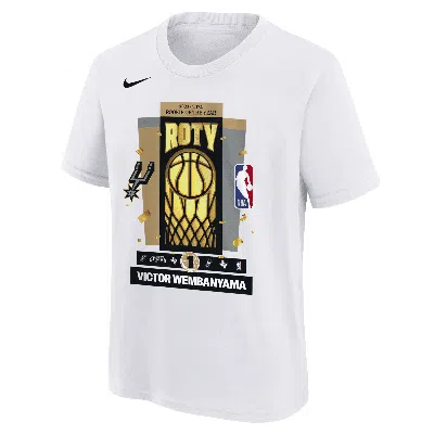 Nike Victor Wembanyama San Antonio Spurs Big Kids'  Nba 2024 Rookie Of The Year T-shirt In White