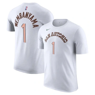 Nike Men's  Victor Wembanyama White San Antonio Spurs 2023/24 City Edition Name And Number T-shirt