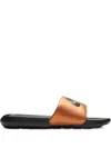 Nike Victori One "black/black Metallic Cooper" Slides In Metallic