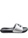 Nike Victori One "black/metallic Sliver" Slides In Blue