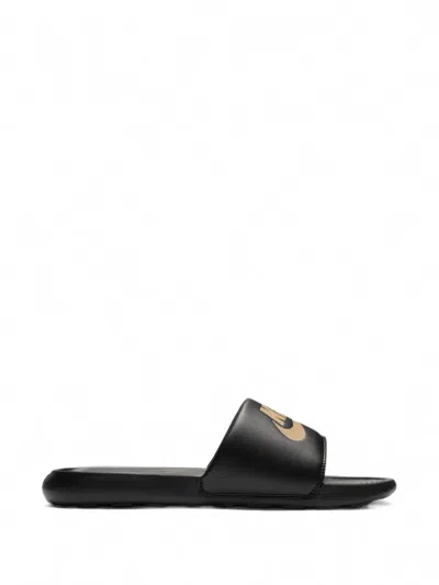 Nike Victori One Logo-print Slides In Black