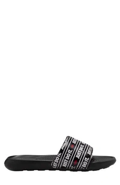 Nike Victori One Sport Slide In Black/university Red-white