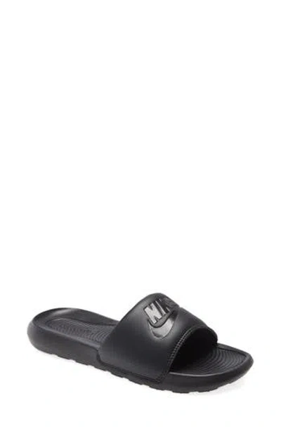 Nike Victori Slide Sandal In Black/ Black/ Black