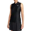 Nike Victory Dri-fit Sleeveless Golf Polo In Black/white