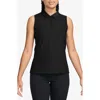 Nike Court Victory Dri-fit Semisheer Sleeveless Polo In Black/white