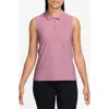 Nike Victory Dri-fit Sleeveless Polo In Elemental Pink/white