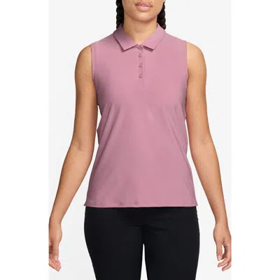 Nike Victory Dri-fit Sleeveless Polo In Elemental Pink/white