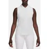 Nike Victory Dri-fit Sleeveless Polo In White/black