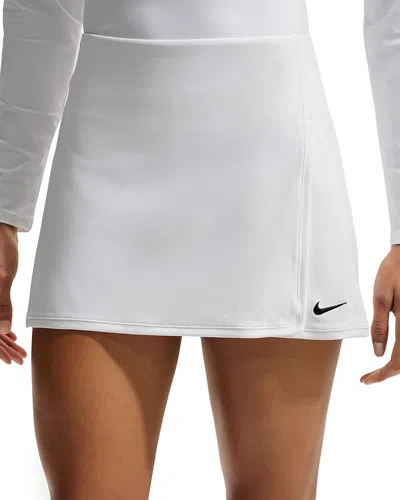Nike Victory Dri-fit Straight Tennis Skirt In White