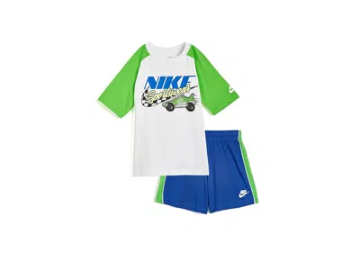 Nike Victory Lap French Terry Shorts Set (little Kid) Boy's Shorts Game Royal : 6 Little Kid In Green