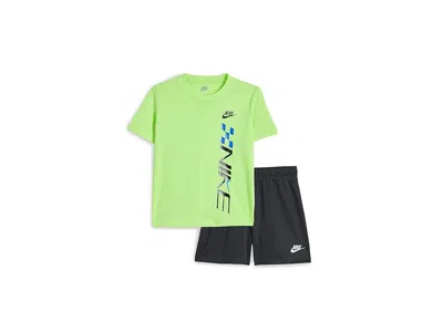 Nike Victory Lap Mesh Shorts Set (little Kid) Boy's Shorts Dark Smoke Grey: 4 Little Kid One Size In Multi